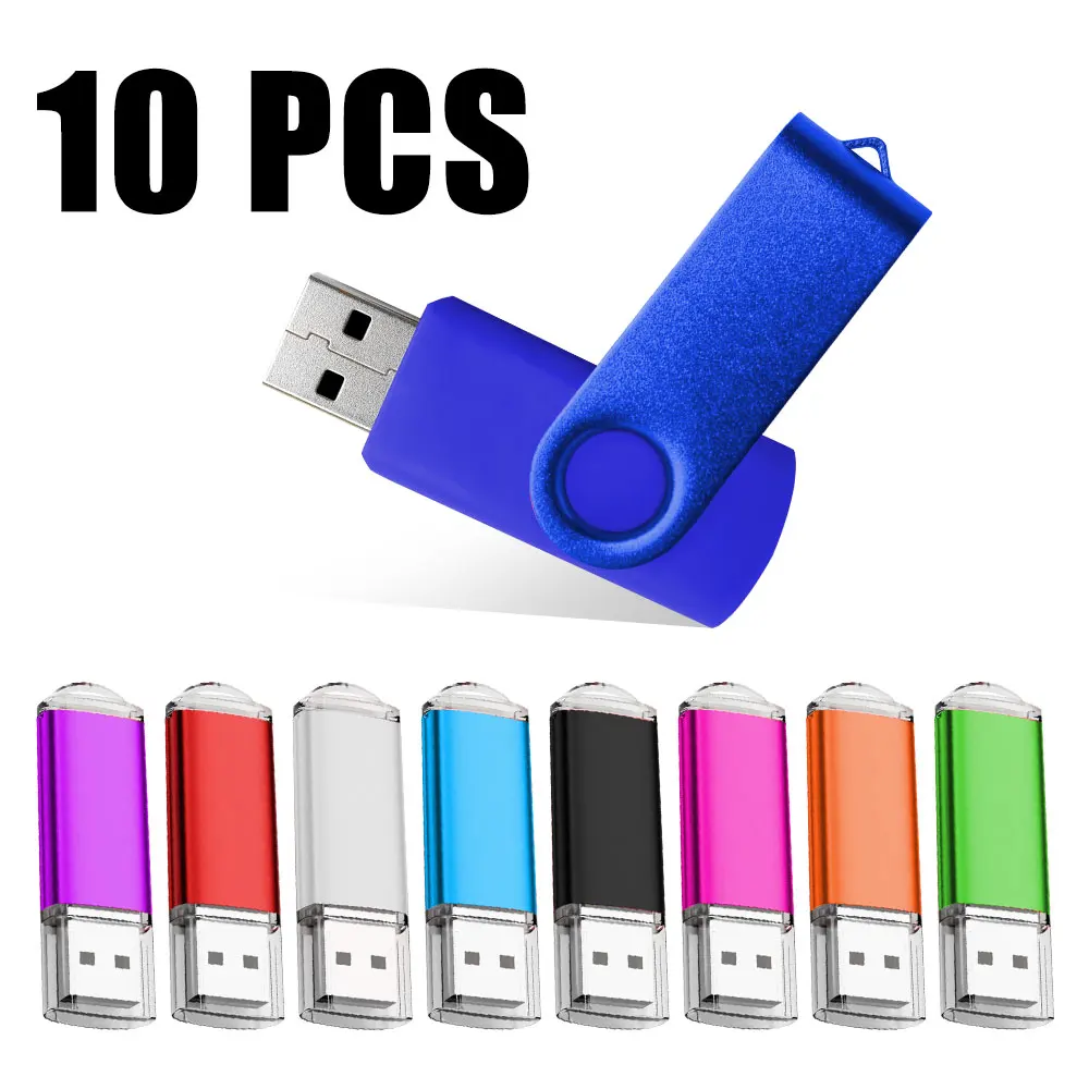 

10PCS Custom LOGO Colour USB 2.0 USB Flash Drive 8GB 16GB 32GB 64GB USB Stick Pen Drive 1GB 2GB4GB Pendrive for Smart Phone/PC
