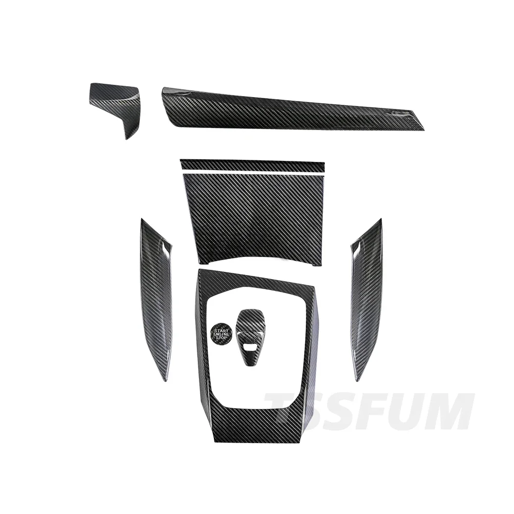 ABS Carbon Fiber Car Interior Car Sticker Gear Shift Panel Cover Trim For BMW i3 G20 G21 320d 3 Series 2020 2021 2022 2023 2024