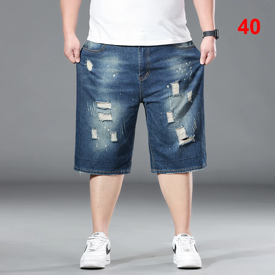 

Ripped Denim Shorts Men Summer Thin Denim Short Pants Male Plus Size 40 Fashion Casual Jean Shorts Streetwear