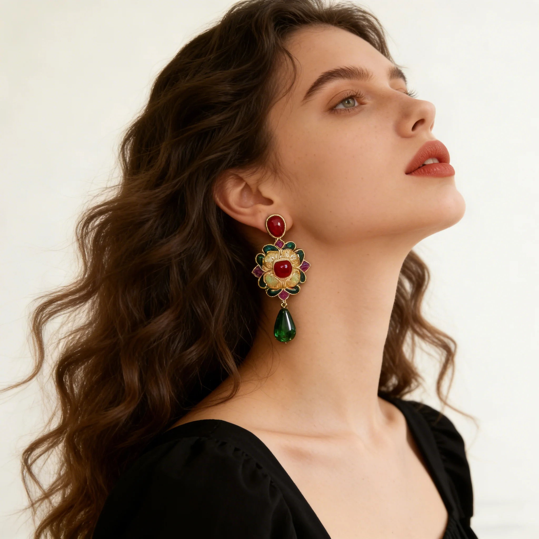 

Korean Style Women's Dangle Earrings Luxury Colorful Resin Glass Geometric Drop Earrings Casual Elegant Party Birthday Jewelry