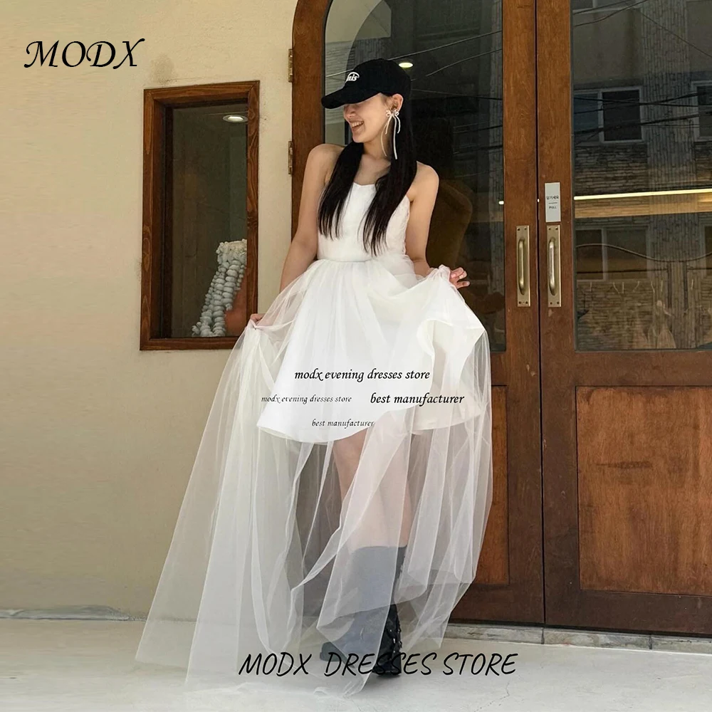 

MODX индивидуальное корейское тюлевое свадебное платье для фотосессии со складками на плечах длиной до пола, свадебное платье с корсетом сзади 웨딩드레스