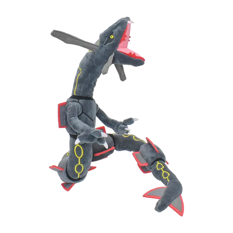 ألعاب حيوانات محشوة من القطيفة اللامعة من Rayquaza للهدايا القابلة للجمع، بلوشيز ناعم، شخصية كرتونية لطيفة باللون الأسود مقاس 12 بوصة - 3