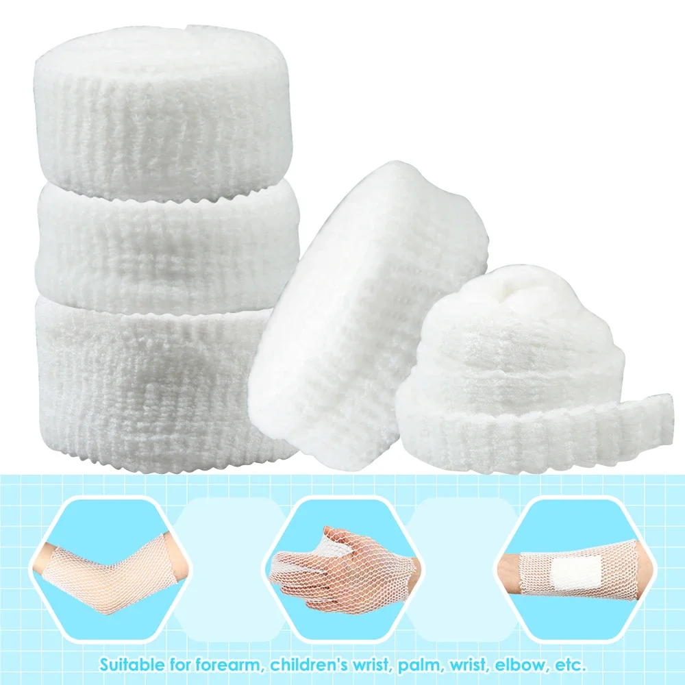 1Roll Tubular Bandage Elastic Net Dressing Breathable Tubular Gauze Stretch Bandage First-aid Dressing Wrap Retainer for Wrist