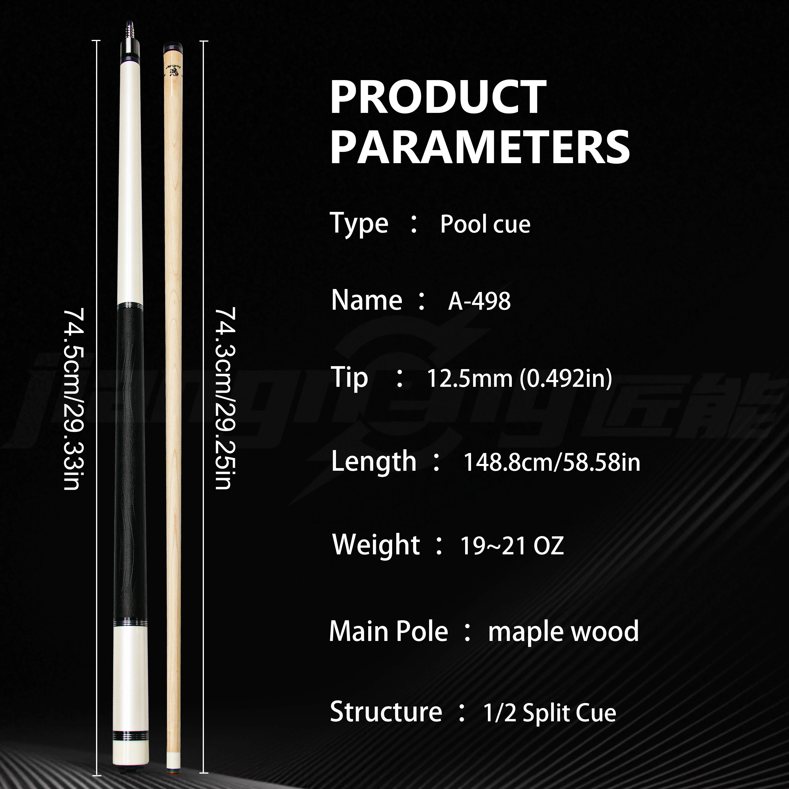 عصا البلياردو الاحترافية 12.5 مم طرف مركب متعدد الطبقات مكون من قطعتين من وصلة البناء المصنوعة من الفولاذ المقاوم للصدأ #5