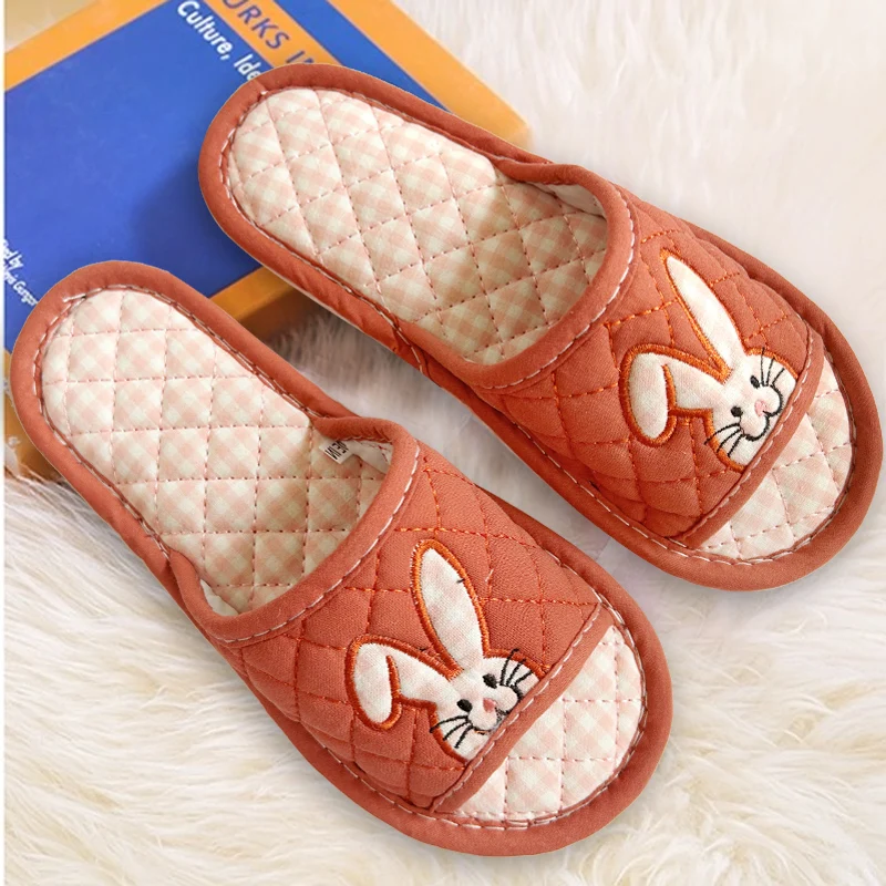 Thick Bottom Cotton Slippers Home Use Indoor Floor Slippers for Men And Women Couple Slippers Silent Spring Summer Autumn