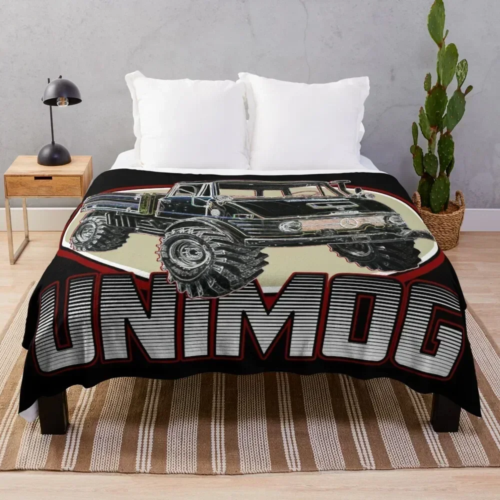 

UNIMOG oldschool (black background) Throw Blanket Warm Accent Blanket for Living Room Decoration