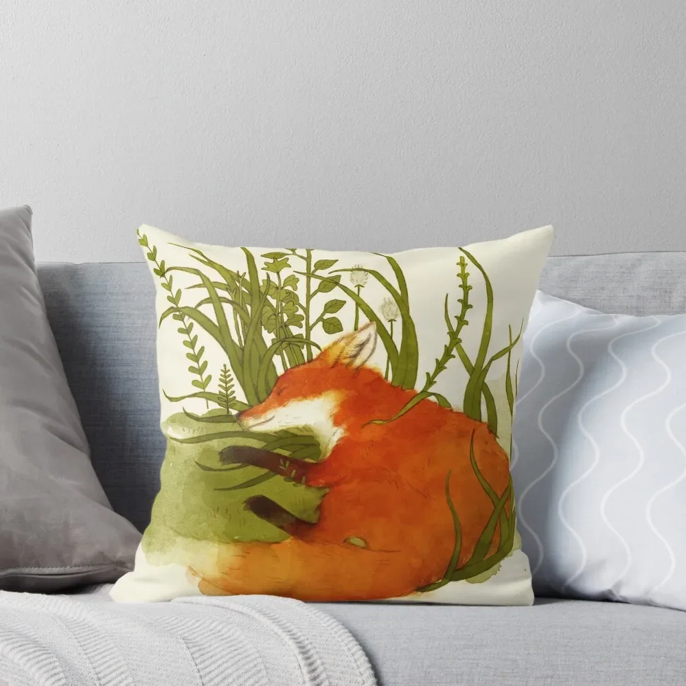 

Fox Sleeping Throw Pillow Room decorating items Sofa Covers For Living Room Pillows Aesthetic christmas pillowcases