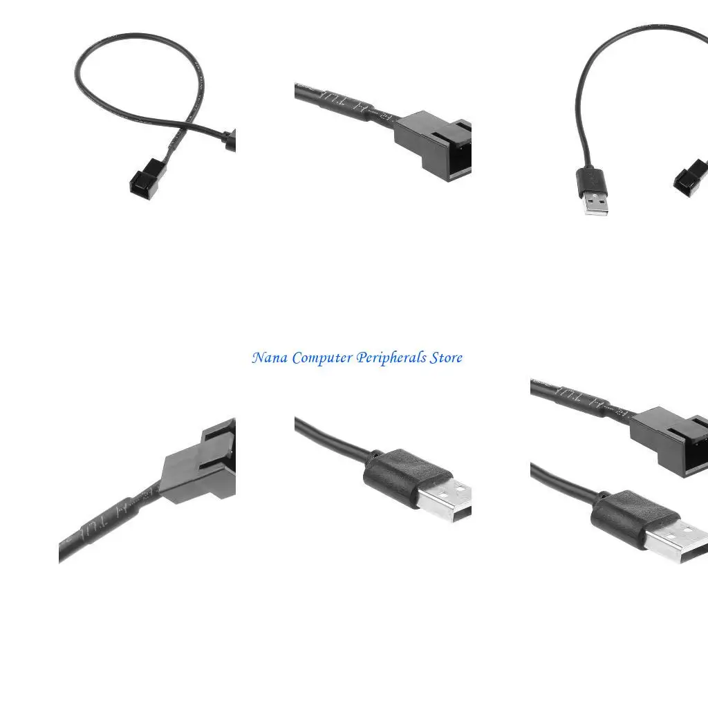 F68C 32cmファンパワーアダプターケーブル1対1ウェイUSB 2.0男性から3ピン5Vコネクタ