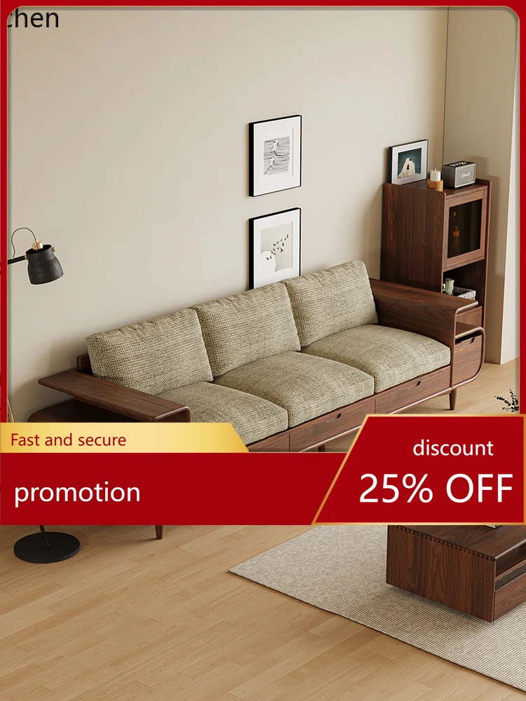 

ZML Fabric Sofa Small Apartment Home Use Sofa with Drawers Storage