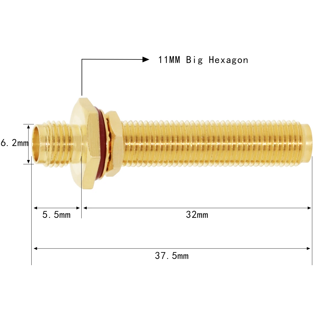 1pc SMA Female to Female Jack Nut Bulkhead RF Coax Adapter Convertor 37.5mm Long New Wholesale