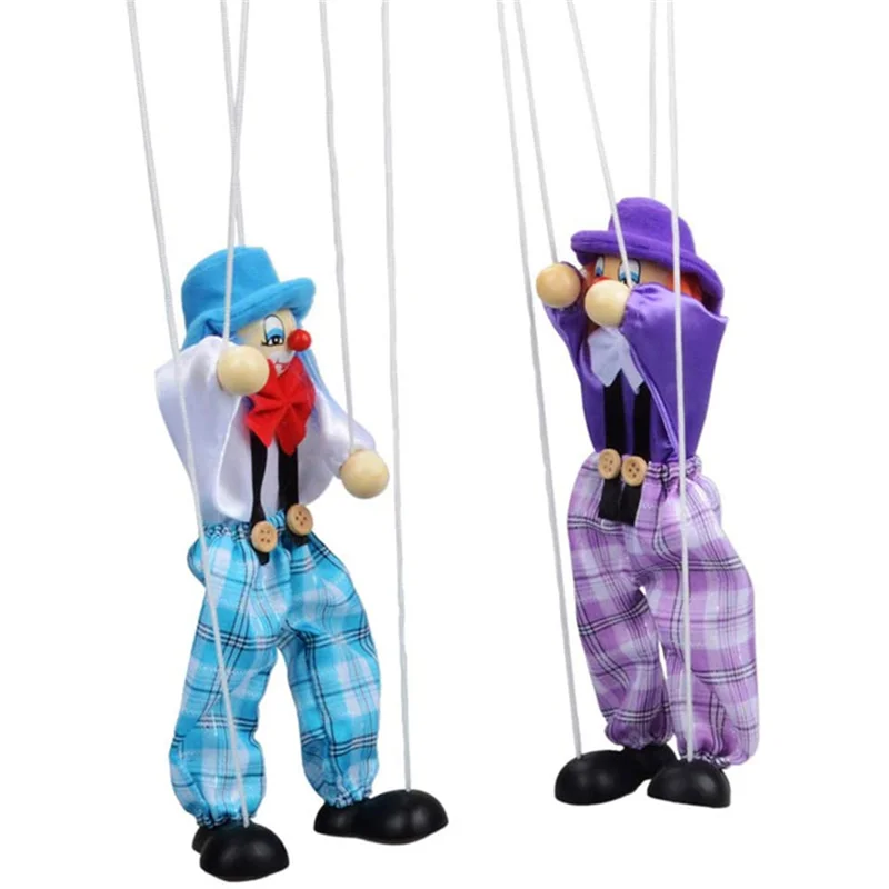 WOWFU-12 Paket Badut Marionette Kreatif Tali Tarik Boneka Anak untuk Orang Tua Anak Interaktif Anak Hadiah Terbaik