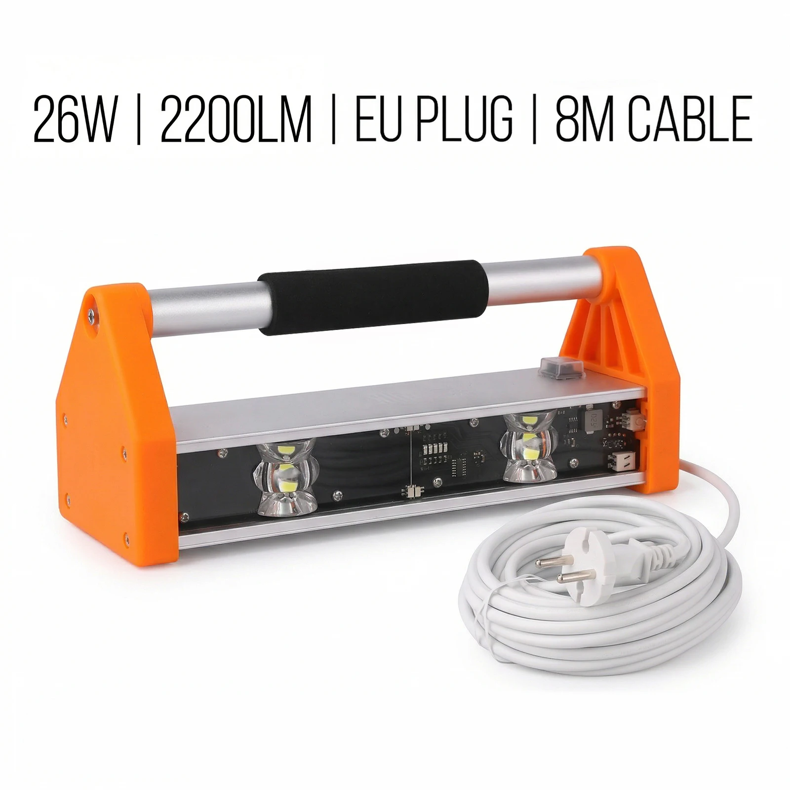 Podofo 2200 Lumen Doppelwandige Polier-Arbeitsleuchte 155 ° Ultraweitwinkel-Doppel-/Dreifach-LED-Inspektionslampe für Lacke, Trockenbau-Schleifstrahler mit 8M Kabel,