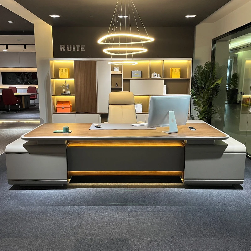 CEO desk,boss table,office Furniture,Office With A High-End, Modern, Light-Luxury, Suitable Female Directors And As A Large Exec