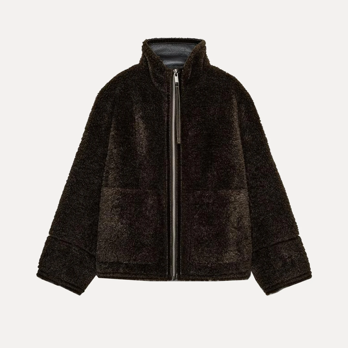 Versatile Leather And Fur Jaet 2025 Autumn New Women's Faion Series Cabinet 849 Straight Tube Long Sve Zipper ort Coat