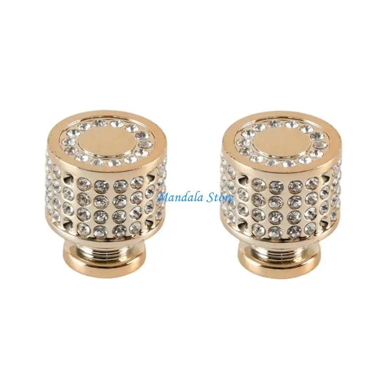 U2JC 2Pcs Lightweight ABS Drawer Handles Adorned with Sparkling Stone Aspets Gift
