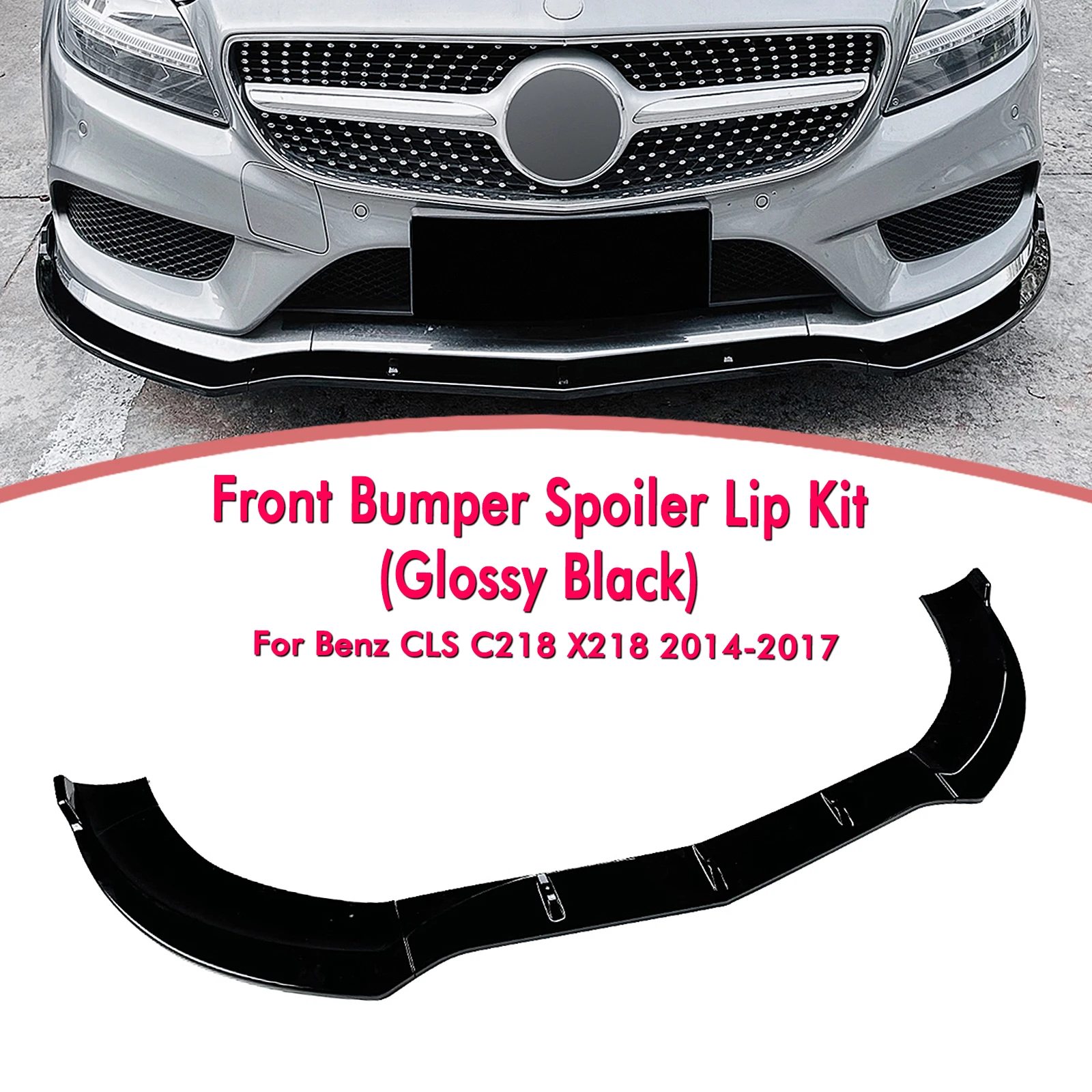 Car Lower Guard Lip Trim Splitter Front Bumper Trim Spoiler For Mercedes Benz CLS Class C218 X218 CLS400 CLS63 AMG S 2014-2017