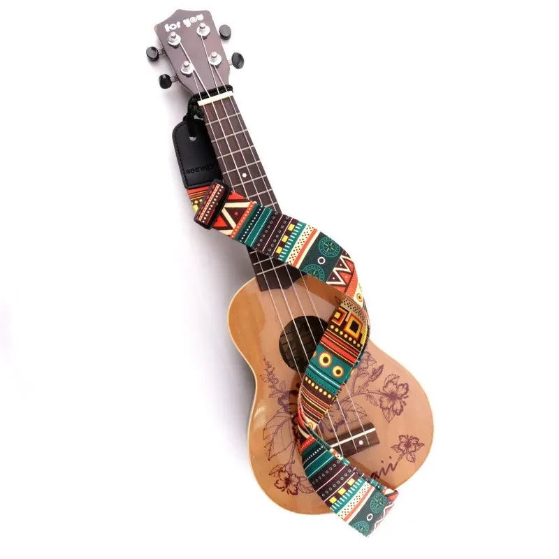 7 Styles Guitar Strap Multi-color Nylon Guitar Belt Printing Colorful Adjustable Guitar Strap Ukulele Bass Accessories