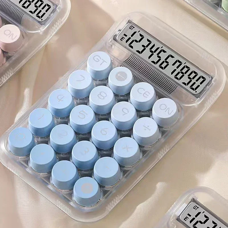 Transparent Gradient Large Button Calculator with Extra-Large Screen 10-Digit Electronic Calculator for Student Use