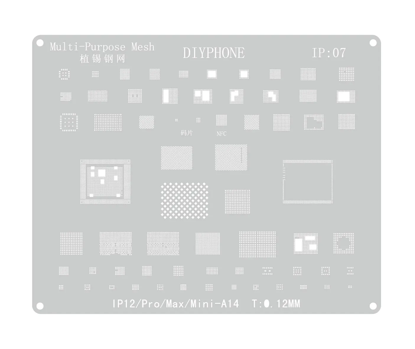 DIYPHONE комплексный трафарет для реболлинга BGA для iPhone 15 14 13 11 12Pro XS MAX XR 8 7 6 IC Chips NAND CPU Оловянная сетка для растений