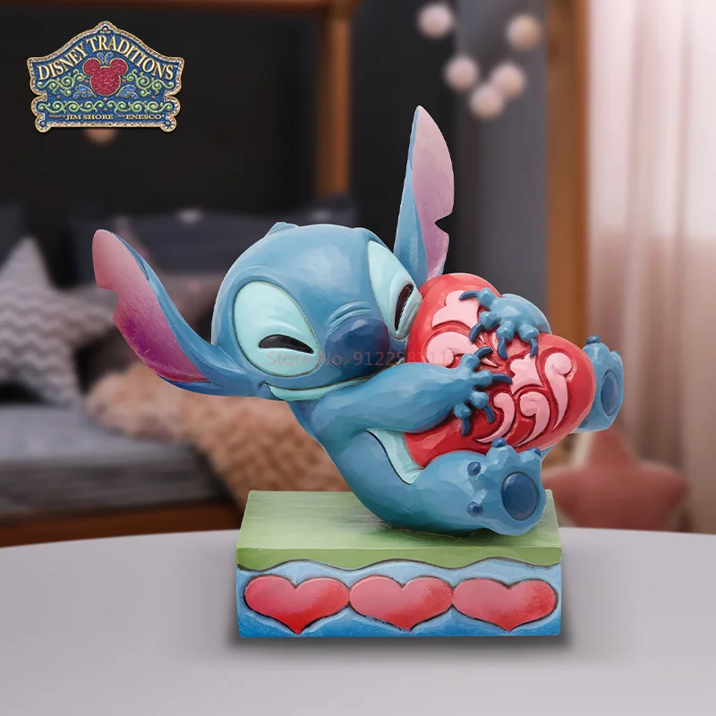 Disney Stitch Love Heart Figurka Przygoda międzygalaktyczna Kolekcjonerska postać z anime Dekoracja na biurko Pomysł na prezent na Walentynki