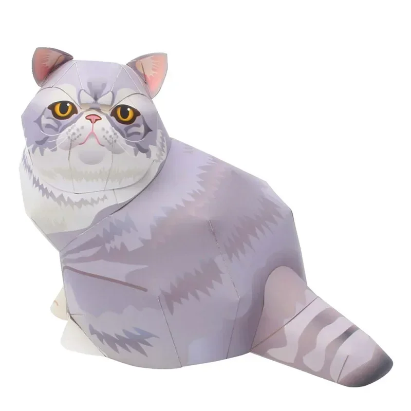 Exotic Shorthair Cat Folding Handmade Origami Art Mini Cute 3D Paper Model Papercraft Animal DIY Kids Adult Craft Toys QD-038