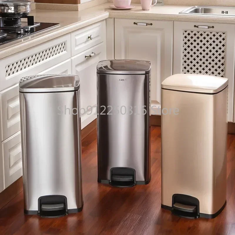 Stainless Steel Trash Can Bathroom Garbage Recycling Large Capacity Luxury Trash Can Kitchen Dumpster Lixeira Banheiro Bucket