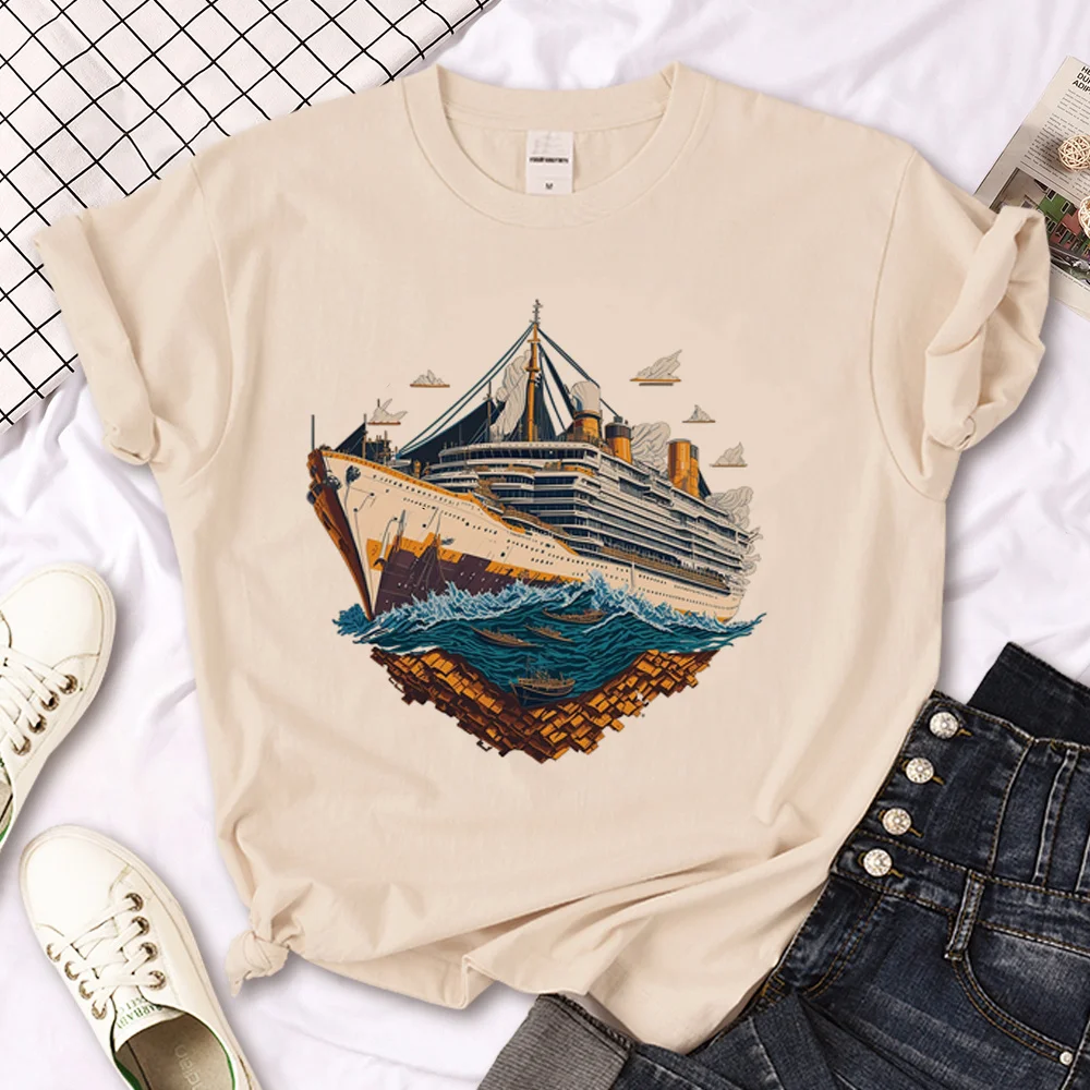 Titanic t shirt women designer streetwear graphic Tee female 2000s clothes