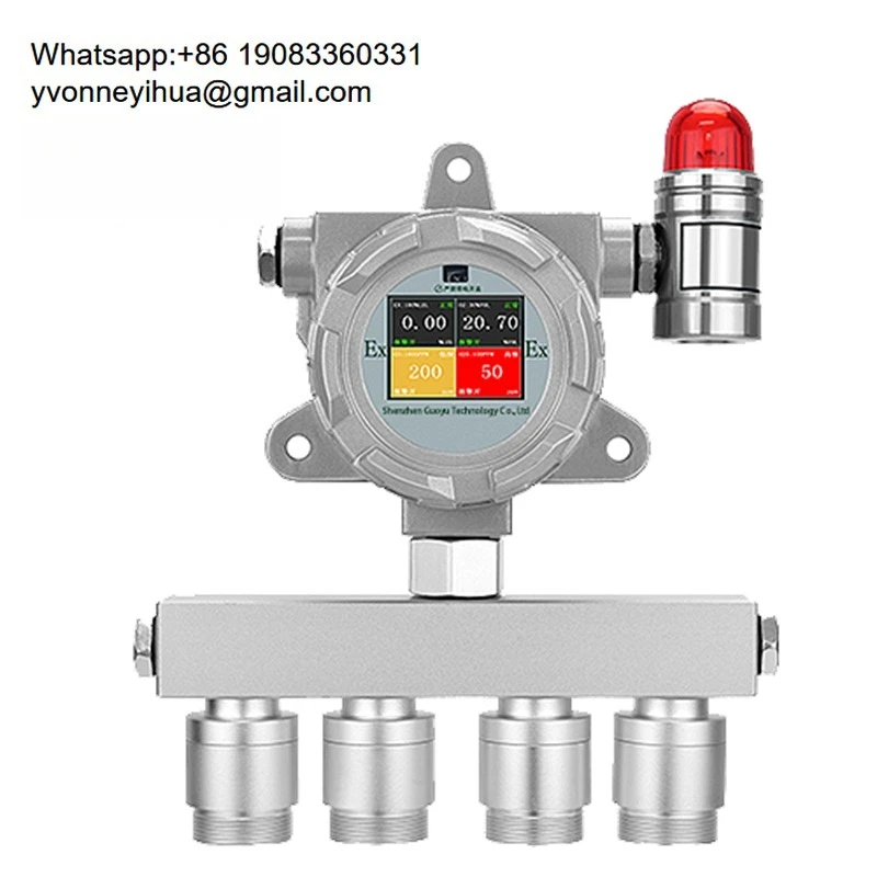 High-precision Fixed 4-in-1 Gas Detector With Audible And Visual Alarms Multi-function CO H2S O2 EX Gas Analyzer