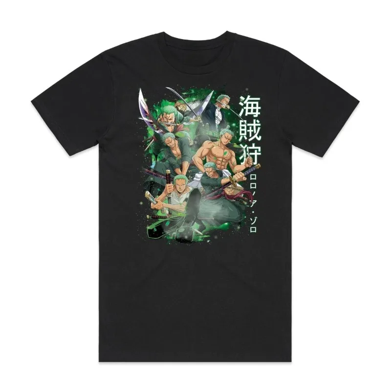 

Summer Japanese Roronoa Zoro Anime One Piece Monkey D Luffy T-shirt Men Women Short Sleeve Casual Tee Cotton Unisex Streetwear