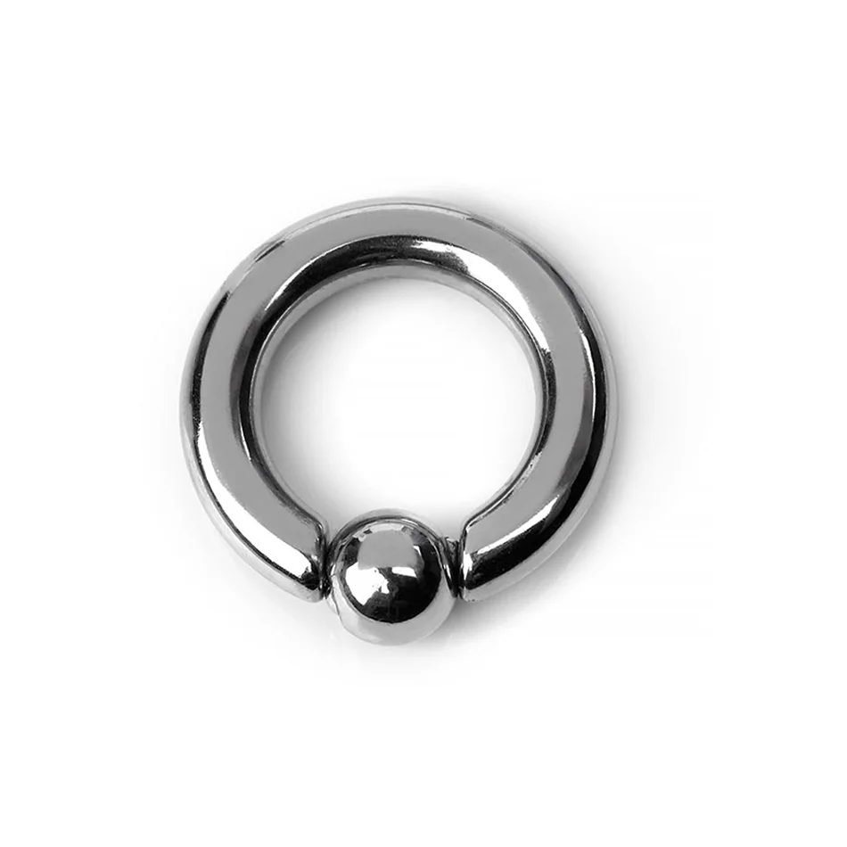 1pc Stainless Steel Large Gauge Captive Bead Ring 12G 00G Circular Hoop Nose Septum Piercing Body Jewelry