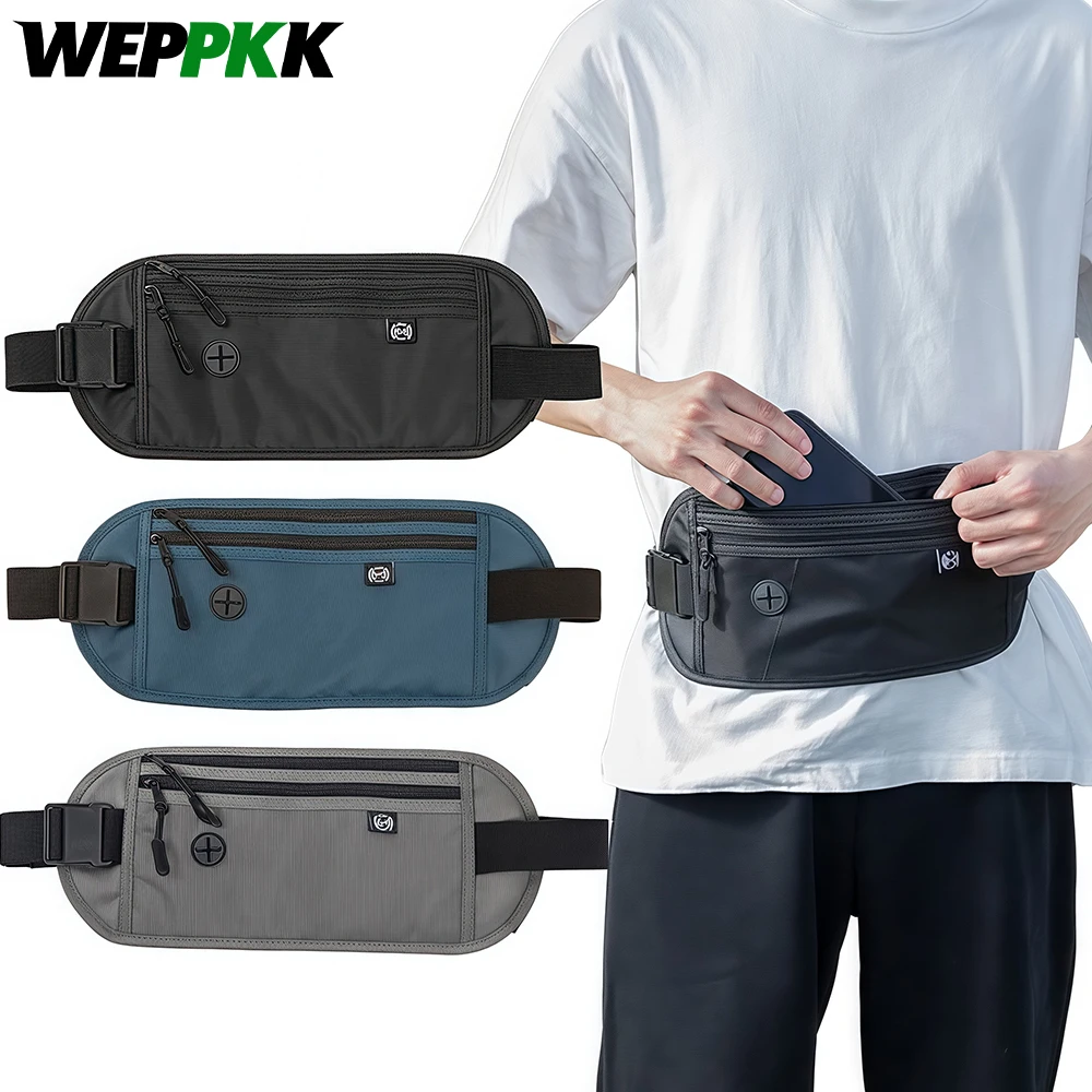 

1Pcs Travel Money Belt & Passport Holder, Slim Travel Wallet & Fanny Pack Essential Travel Pouch - Cash,Credit Cards,Documents
