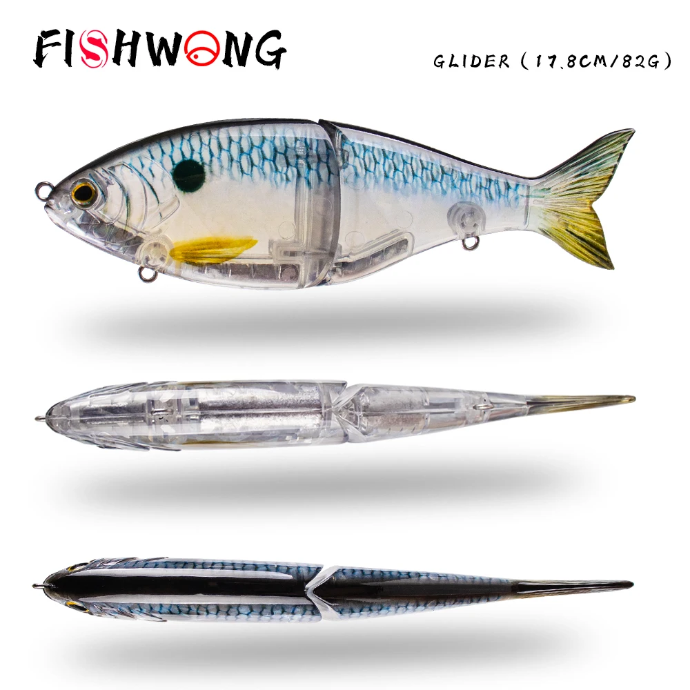 

FISHWONG 1PCS / LOT Glider Fishing Lure 17.8CM 82G Big Game Glider Bait Artificial Hard Bait Sinking Fishing Lures Jointed Bait