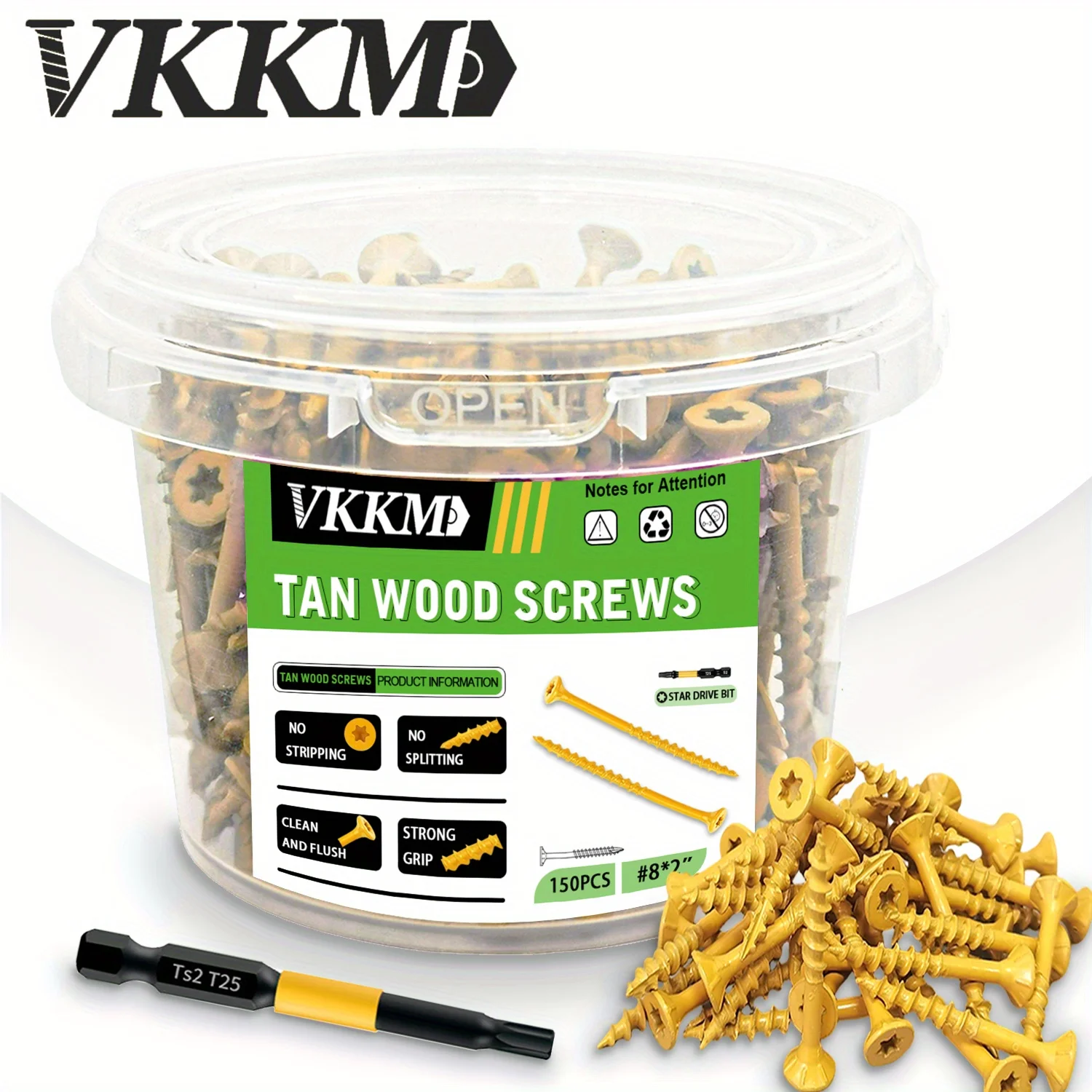 

ВКМ # 8 # 9. Комбинация винтов для палубы из углеродистой стали со сверлами T25 используется для наружных заборов, палуб и деревянных проектов