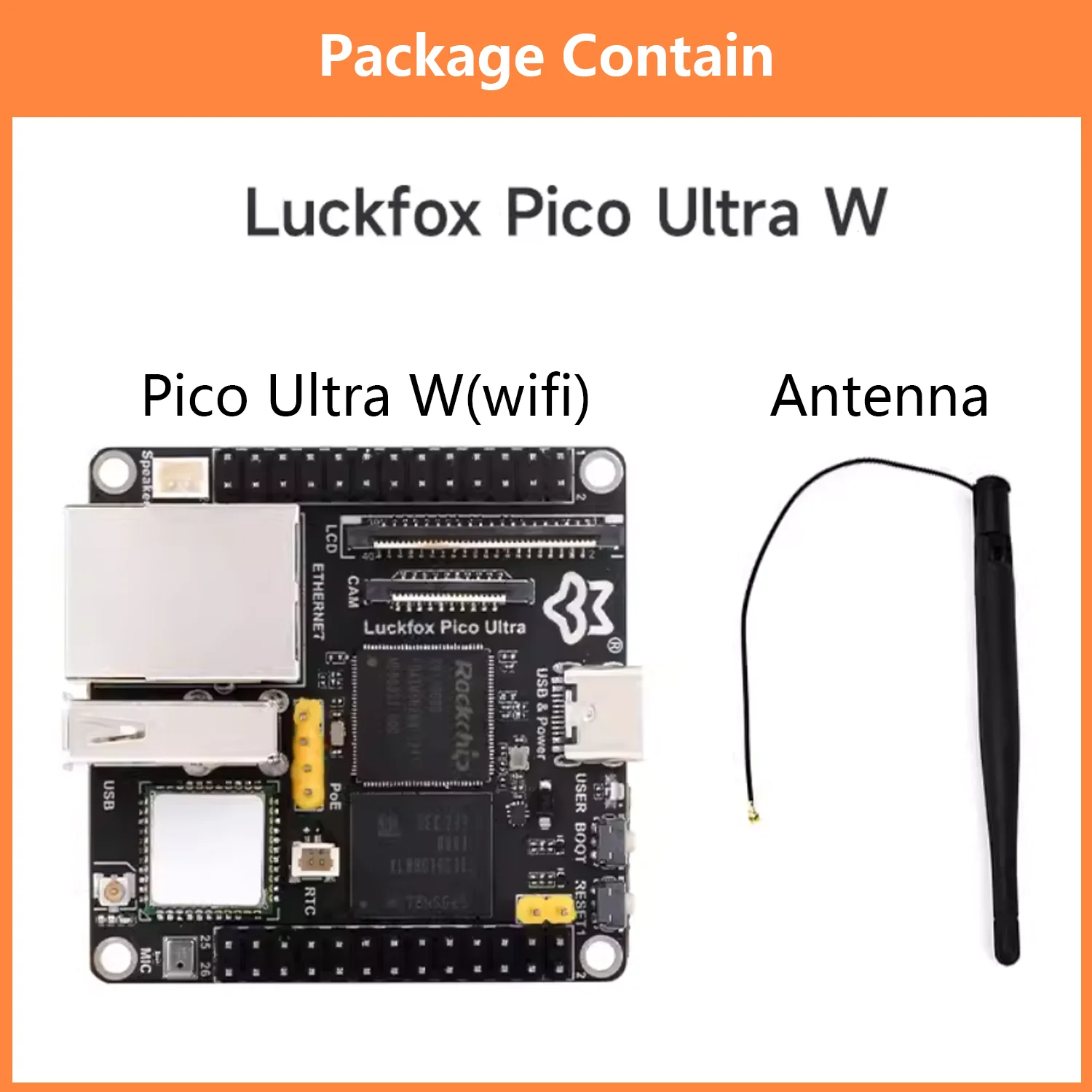 Luckfox Pico Ultra RV1106 RISC-V Linux Development Board Integrated ARM Cortex-A7/RISC-V MCU/NPU/ISP Processors With 8GB EMMC