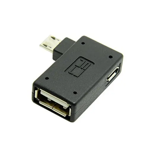 USB Adapter Micro USB 2.0 OTG Host Adapter 90 Degree Angled with USB Power for Galaxy S3 S4 S5 Note2 Note3 Cell Phone & Tablet