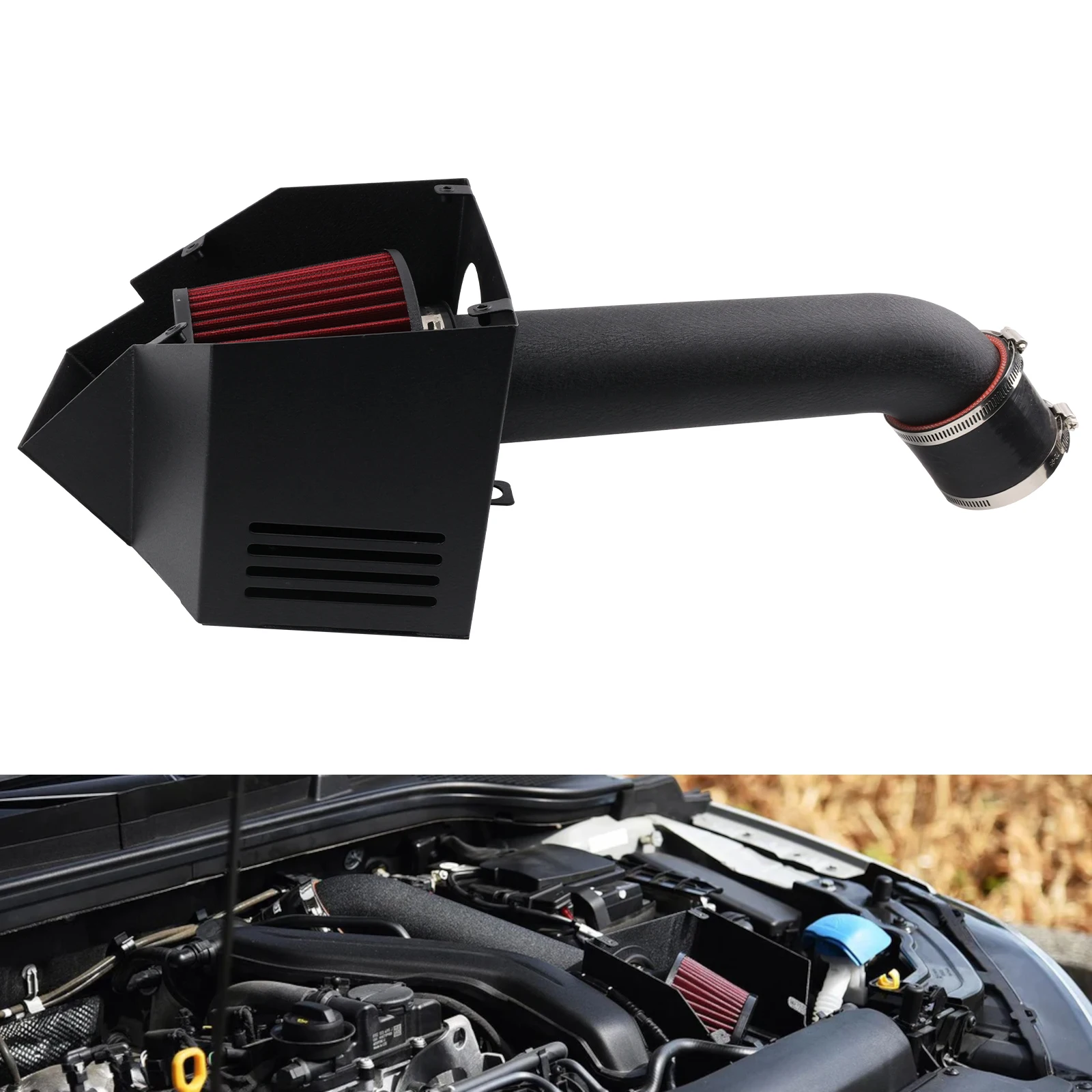 EA211 EVO Cold Air Intake Kit Dry Filter+Heat Shield for 2017+ VAG 1.5TSI engine For Audi VW For Skoda Seat Intakes System