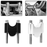Motorcycle Universal Handlebar Riser Clamp Black/ Chrome Handle Bar Mount 28mm 1 1/8\