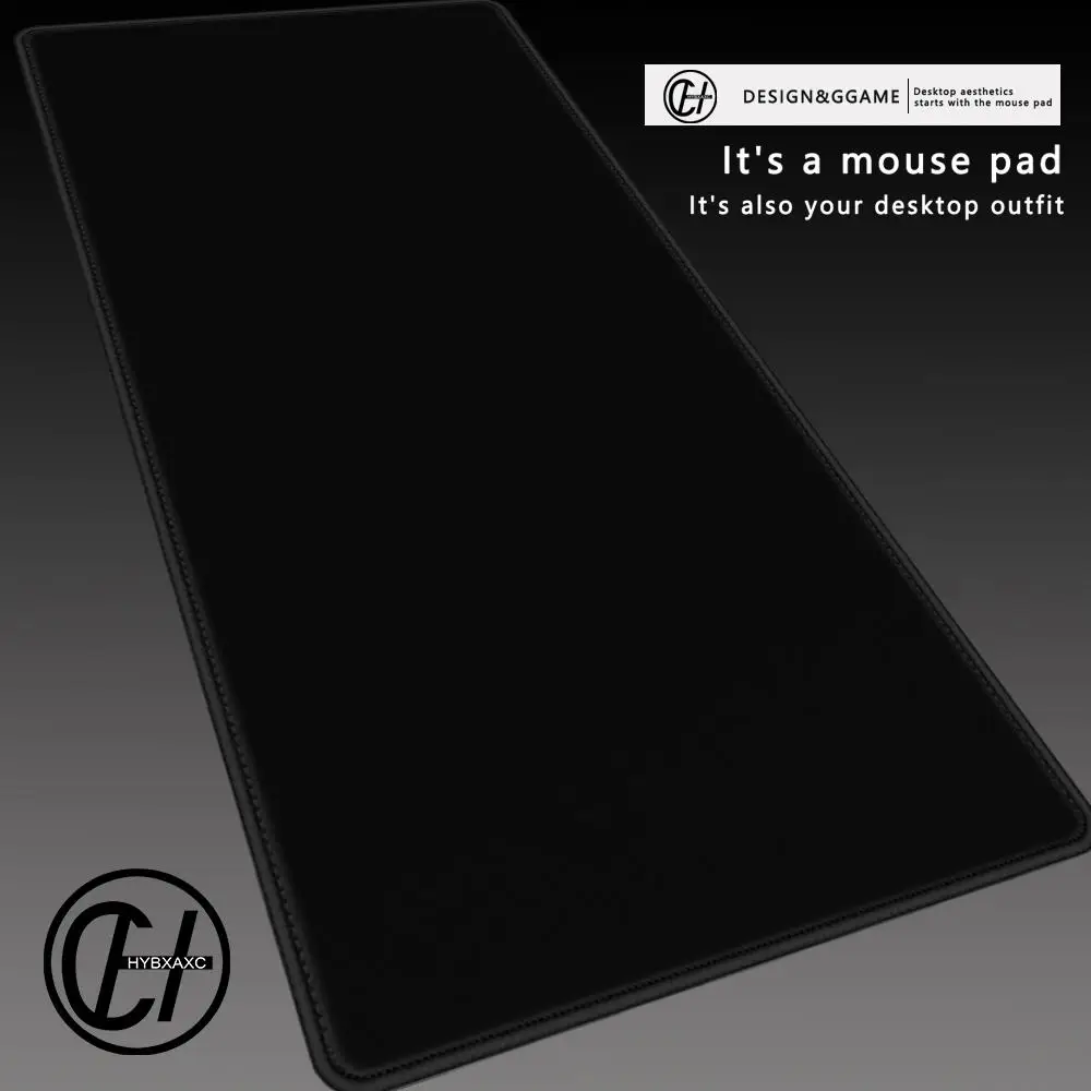 Pure Black Mousepad Large Gaming Waterproof Mouse Pad Solid Color Rubber Non-Slip Desk Mat Computer Keyboard 120x60