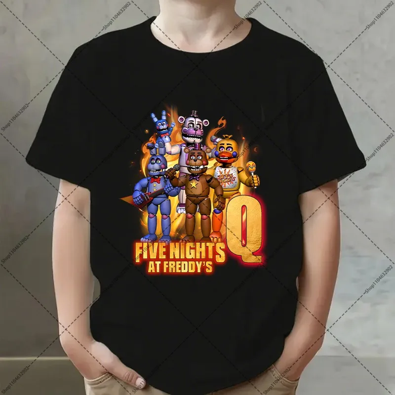FNAF Short Sleeve Five Nights At Freddys Boys Girls Tee Cartoon Print T-shirt Summer Comfortable Kids Clothes Birthday Gifts New - view 3