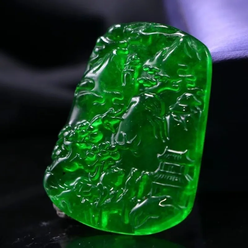 

Ice Green Landscape Pendant Pendant Men's Brand