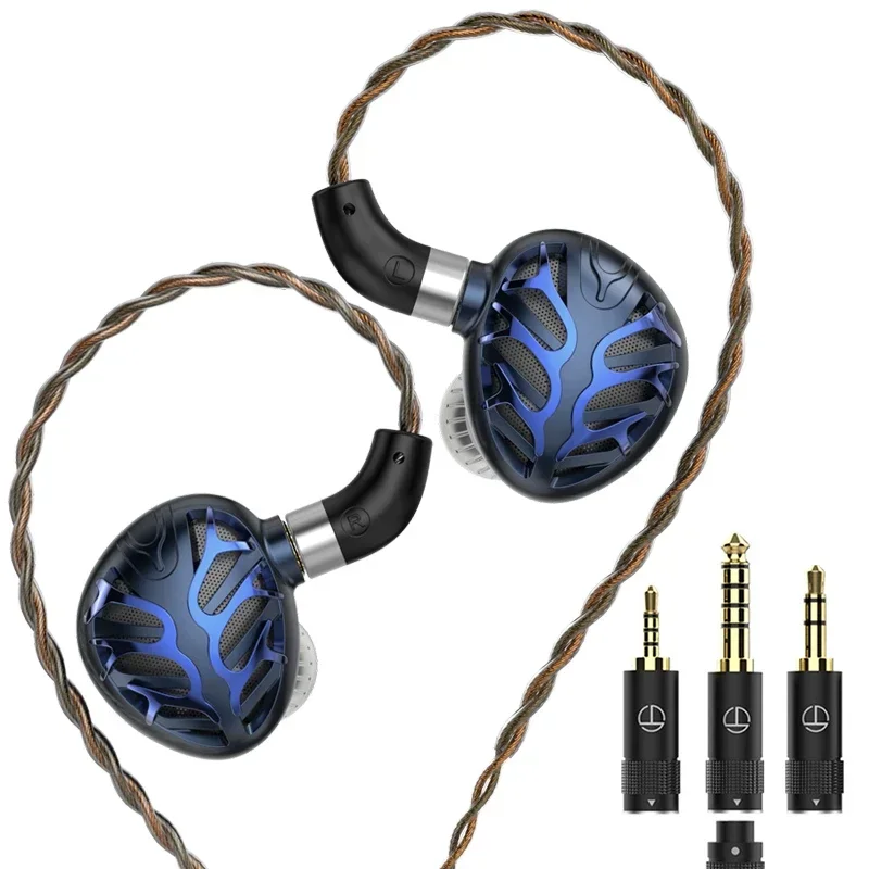 TRN Azure Dragon HIFI 14,6mm Planar en la oreja auriculares con cable Monitor auriculares con boquillas de sintonización desmontables enchufe de 2,5 + 3,5 + 4,4mm