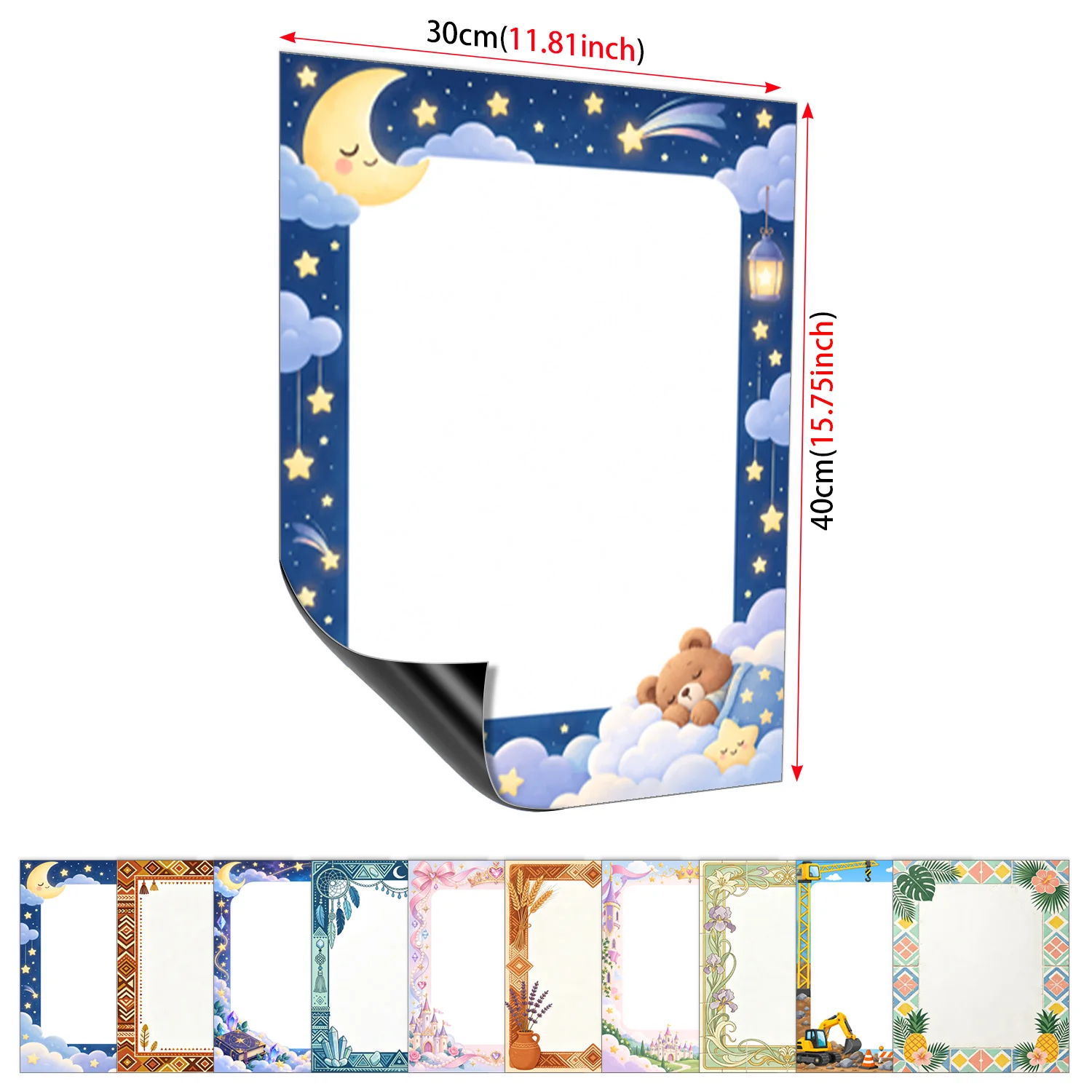 Watercolor Floral Animal Magnetic Fridge Whiteboard 11.81x15.75 inch Erasable Dry Wipe Memo Board for Kitchen
