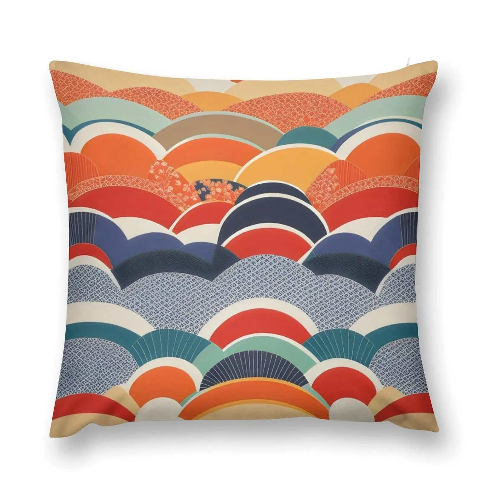 

Traditional Japanese Kimono Pattern, abstract waves Throw Pillow Sofa Cushions Pillowcase Decorative Cushion pillow