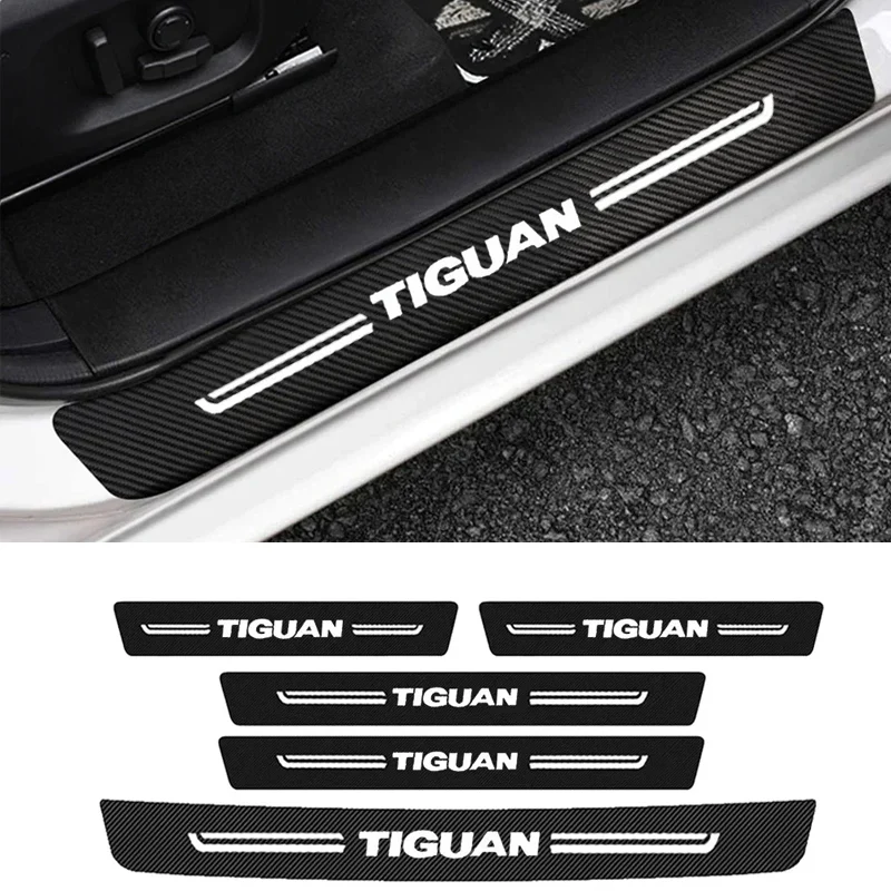 Car Door Pedal Strips Protector Threshold Decals for Volkswagen VW TIGUAN Badge Trunk Bumper Anti Scratch Guard Stickers