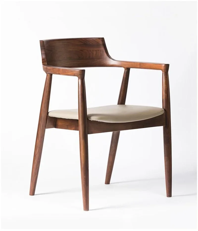 Nordic Solid Wood Dining Chair President Kennedy Chair Hiroshima Chair Cafe Restaurant Conference Chair Simple Back Chair