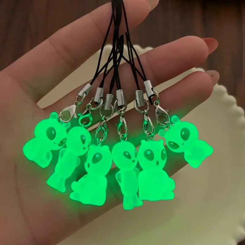 Creativity Luminous Alien Resin Charms Funny Cute Earring Pendant for Jewelry Make DIY Necklace Phone Chains Keychain Decor