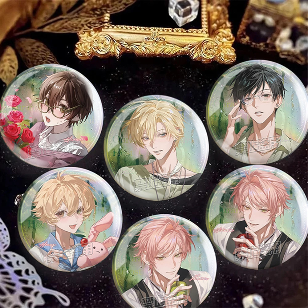 58mm Anime Ouran High School Host Club Fujioka Haruhi Hitachiin Kaoru Cosplay COSTUME Badge Pin SPTE Tinplate Brooch﻿ Prop Gilf