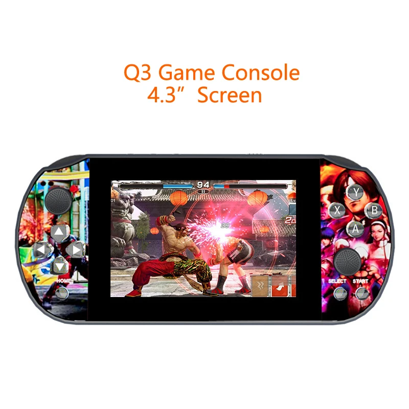 

Q3 Retro Handheld Game Console 4.3 Inch Screen Handheld Game Player 10000+ HD Games Portable Video Game Console Gift For Kid
