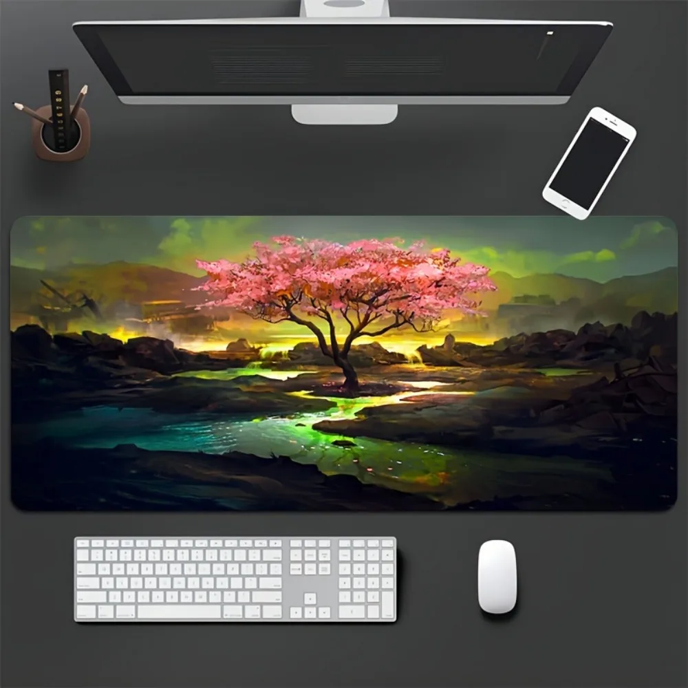 Tapis de souris Dark Night Cherry Gaming, épais, antidérapant, en caoutchouc soluble dans l'eau, tapis de bureau, alfombrillas para escritorio, tapis de souris