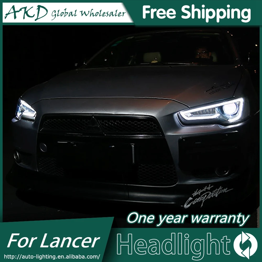 Car For Mitsubishi Lancer EX 2008-2016 Headlights DRL Hella LED Bi Xenon Bulb Fog Lights Car Accessory Lancer Head Lamp